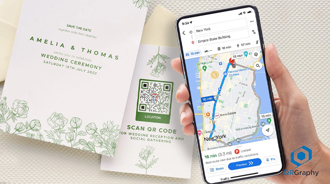 افزودن لوکیشن به کیوآرکد کارت دعوت عروسی