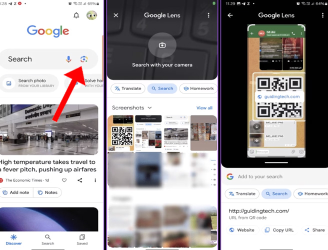 Google Lens ابزار قوی برای اسکن کیو آر کد از روی گوشی - کیوآرگرافی