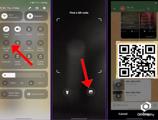 اسکن qrcode از صفحه گوشی با قابلیت سامسونگ - کیوآرگرافی