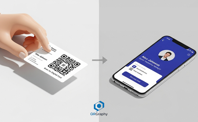 کارت ویزیت دیجیتال با کیوآرکد - کیوآرگرافی