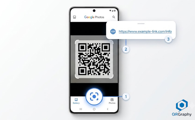 استفاده مستقیم از Google Lens برای اسکن کیو آر کد از روی عکس در گوشی اندروید - کیوآرگرافی